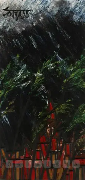 Souza, F.N. (Artist). Monsoon, 1958 | Painting