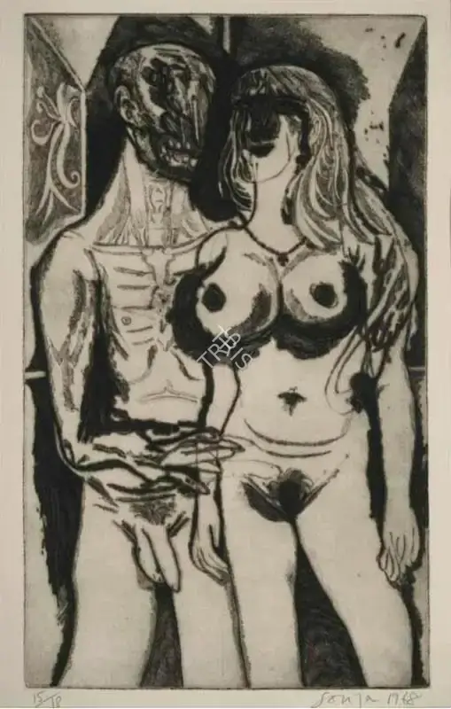 Souza, F.N. (Artist). Untitled (Couple), 1968 | Graphic Art