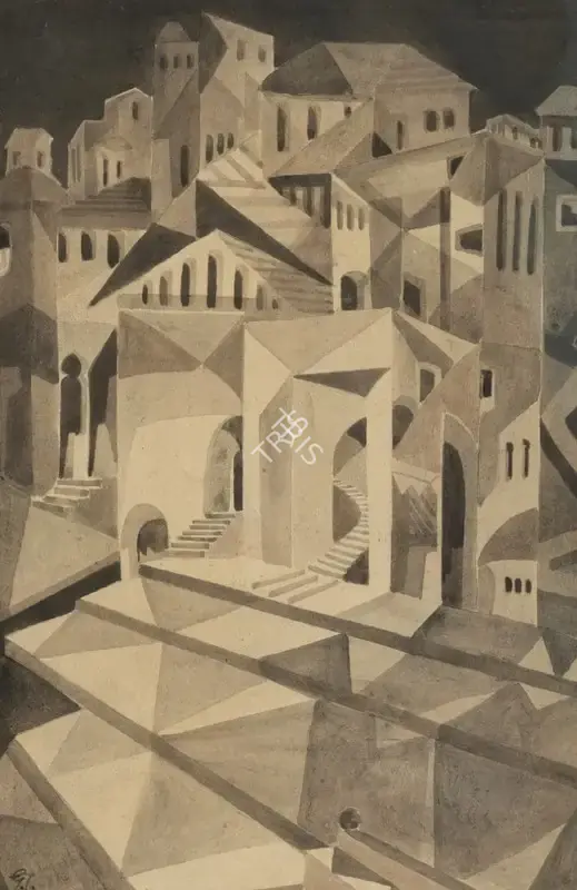 Tagore, Gaganendranath (Artist). Untitled. Ink on paper, circa 1920s | Painting | EconomicsArt | 00870045
