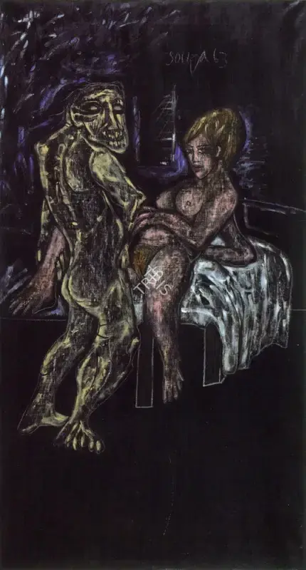 Souza, F.N. (Artist). The Remark. Oil on Canvas, 1963 | Marg, December 2022 - March 2023 | Painting | FineArts | 00675471