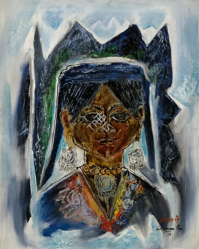 Pai, Laxman (Artist). Blue Belle. Oil on canvas, 1965 | Painting | EconomicsArt | 00872809