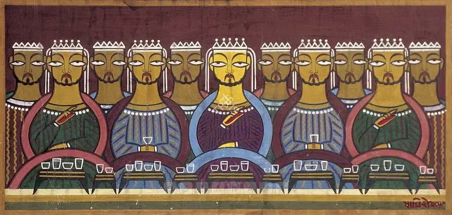 Studio of Jamini Roy (Artist). Last Supper. Tempera on canvas, early 1950s | Painting | FineArts | 00597836