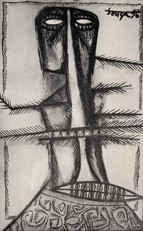 Souza, F.N. (Artist). Elongated Head. 1956 | Art Heritage 6, 1986-1987 | Painting | FineArts | 00530209