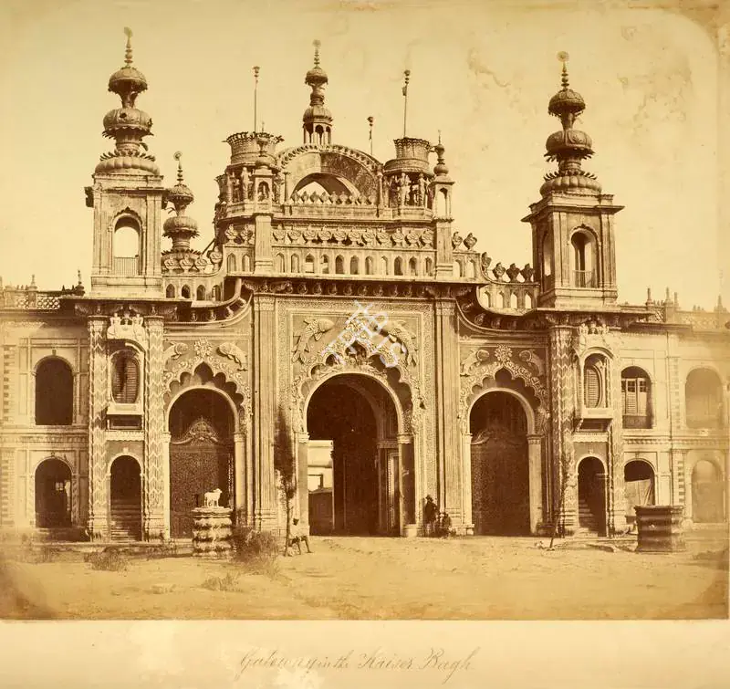 Beato, Felice (Photographer). Gateway in the Kaiser Bagh, Lucknow - India after Mutiny. Albumen print pasted on thin paper, March-April 1858 | Antiquarian Photograph | Photography | 00116271