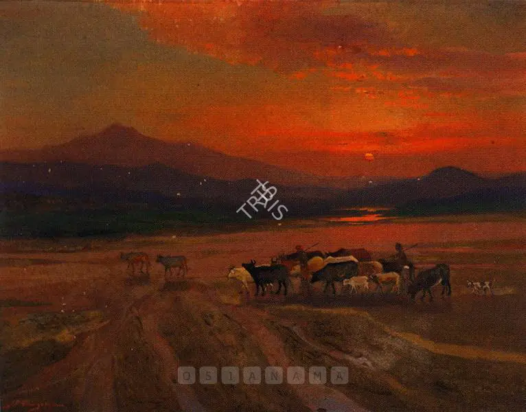Gangooly, J.P. (Artist). To The Village Kalikota. Oil on canvas, n.d. | Painting | FineArts | 00599386