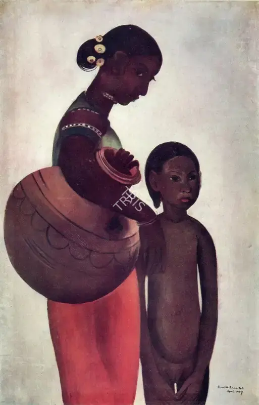 Sher-Gil, Amrita (Artist). Woman and Child, 1937 | Painting