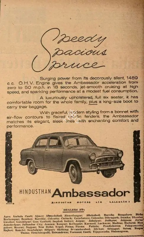 Hindustan Motors (Advertiser). Hindustan Ambassador, 1962 | Advertisement