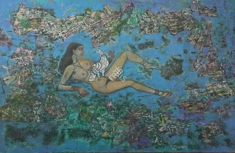 Santhanaraj, A.P. (Artist). Blue Landscape, n.d. | Painting