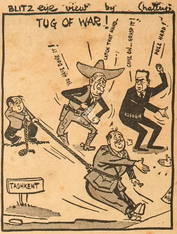 Chatterjee, Basu (Cartoonist). Tug of War !, 1966 | Cartoons
