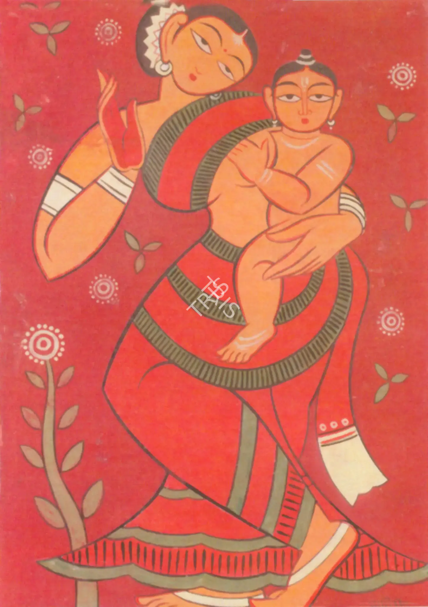 Roy, Jamini (Artist). Yashodha-Krishna (Woman And Child), n.d. | Painting