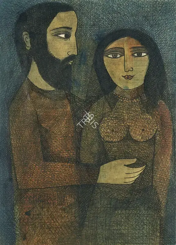Narayan, Badri (Artist). Untitled (Couple), n.d. | Painting