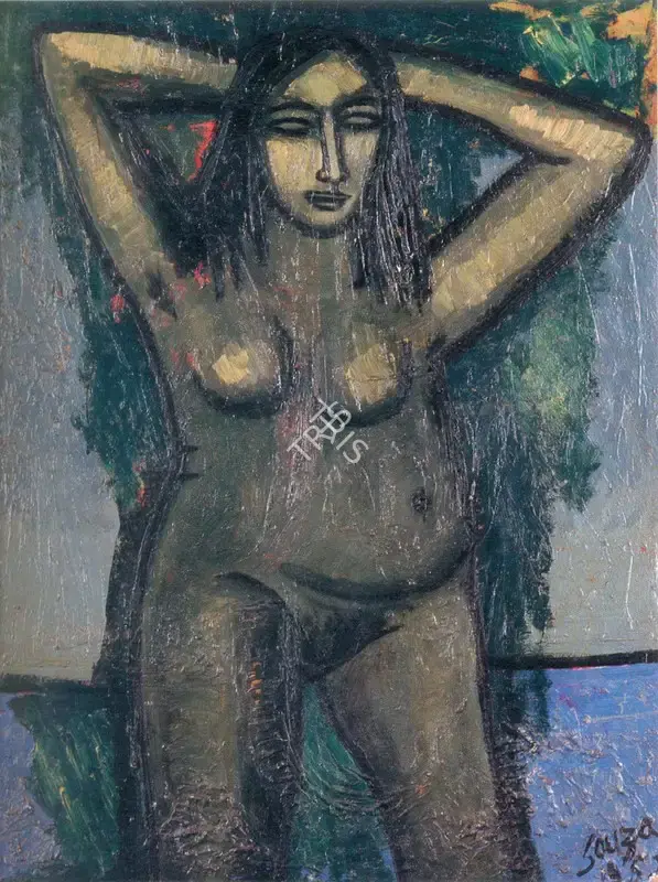 Souza, F.N. (Artist). Woman Bathing, 1952 | Painting