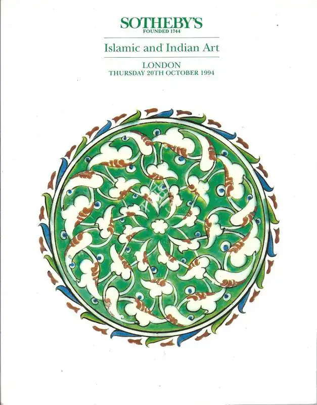 Sotheby's (Auction House). Islamic and Indian Art. 20 October 1994, London | Auction Catalogue | EconomicsArt | 00861839