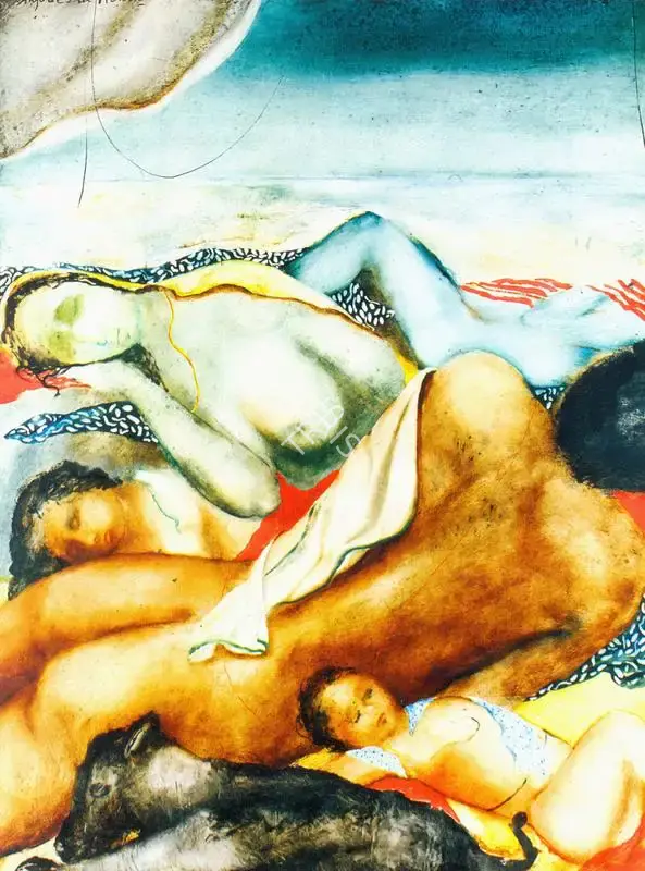 Menon, Anjolie Ela (Artist). Sunbathers, n.d. | Painting