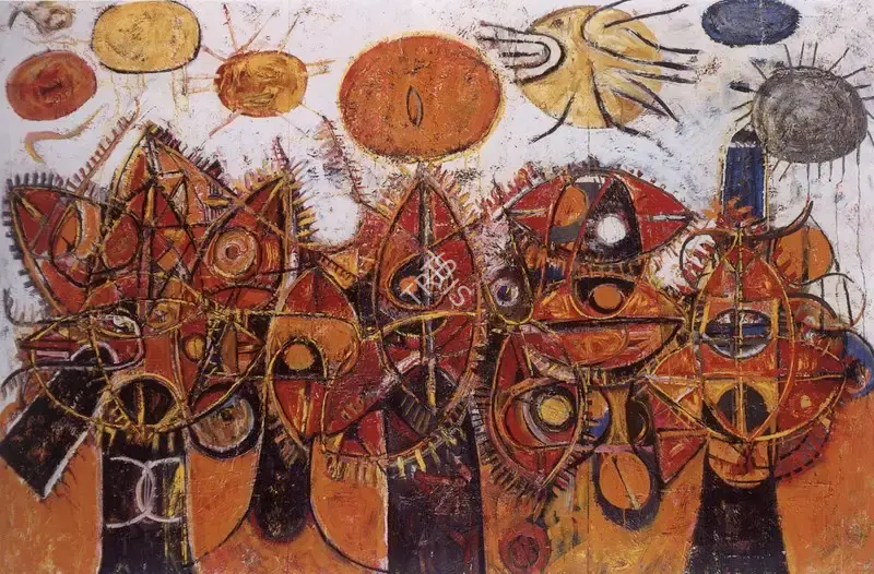 Chandra, Avinash (Artist). Seven Moons, 1961 | Painting