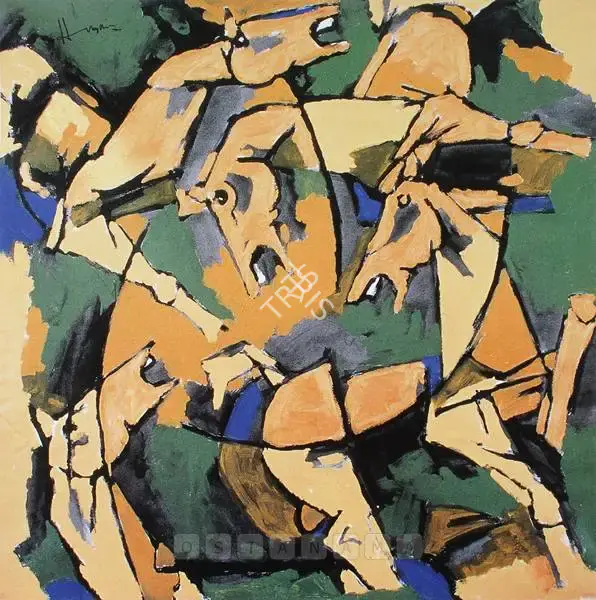 Husain, M.F. (Artist). H Quartet, n.d. | Painting