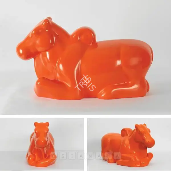 G., Arunkumar H. (Artist). Nandi In Orange, 2010 | Sculpture