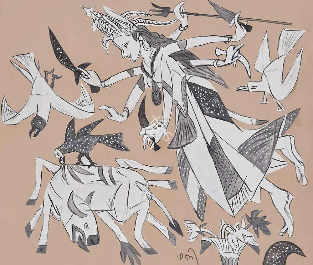 Subramanyan, K.G. (Artist). Facing the Beast (3), 2010 | Painting