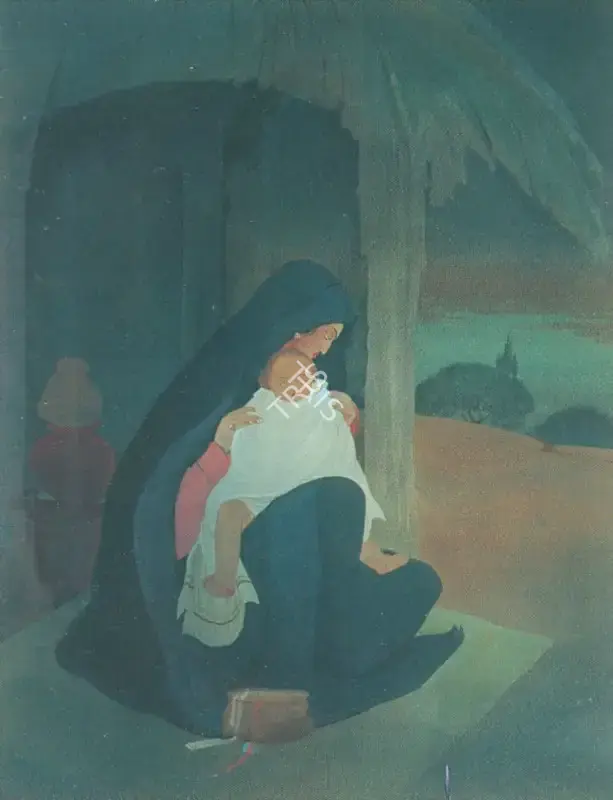 Chughtai, M.A.R. (Artist). Mother and Child. Wash on paper, n.d. | Painting  | 00877640