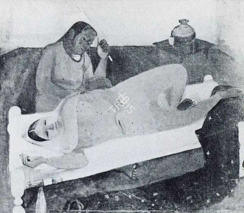 Sher-Gil, Amrita (Artist). Woman on Charpai. Oil on canvas, n.d. | Marg, September 1982 | Painting | FineArts | 00674610