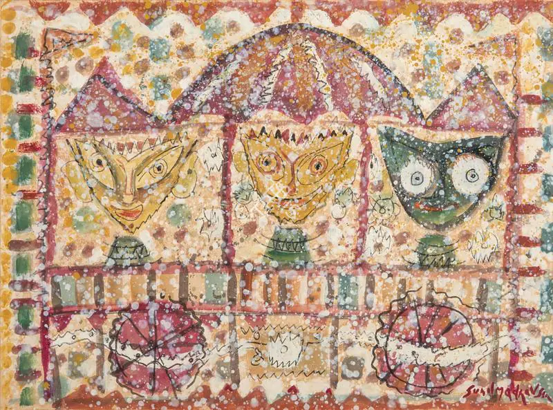 Sen, Sunil Madhav (Artist). Lord Jaganatha. Watercolour & ink on paper, early 1970s | Painting | FineArts | 00337297
