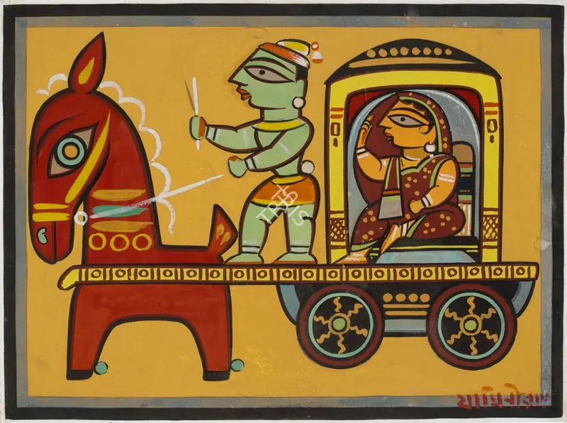 Roy, Jamini (Artist). Untitled (Chariot), n.d. | Painting