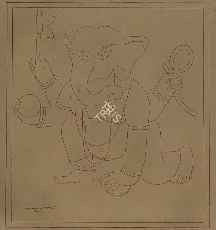 Shaw, Lalu Prasad (Artist). Untitled. Conte on board, 2011 | Drawing | FineArts | 00646335