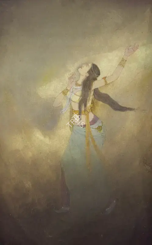 Das, Mrinal K. (Artist). Untitled (Woman). Wash on paper, n.d. | Painting | EconomicsArt | 00869230
