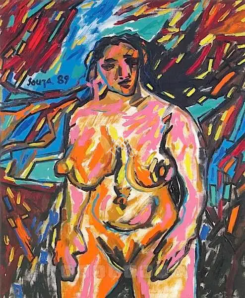 Souza, F.N. (Artist). Standing Nude, 1989 | Painting
