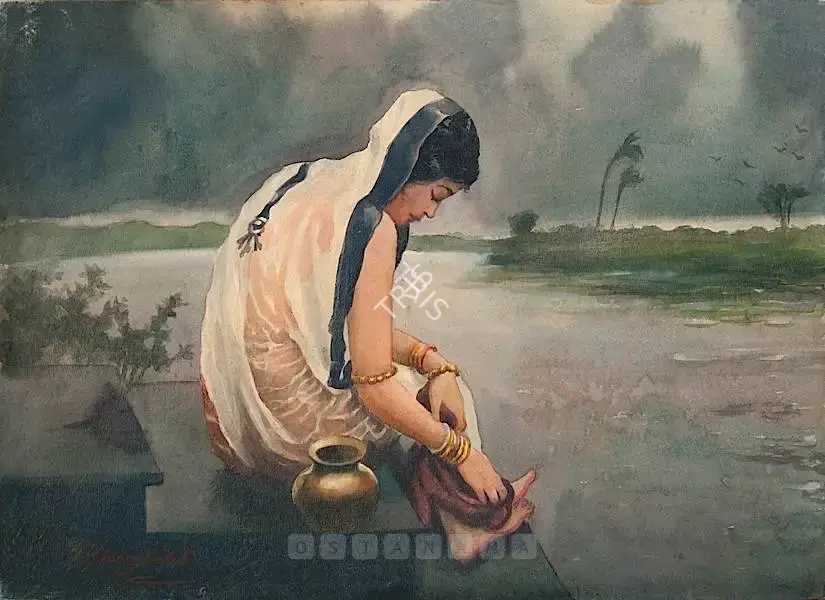 Mazumdar, Hemendranath (Artist). Varsha (Monsoon Rain), 1925-1928 | Painting