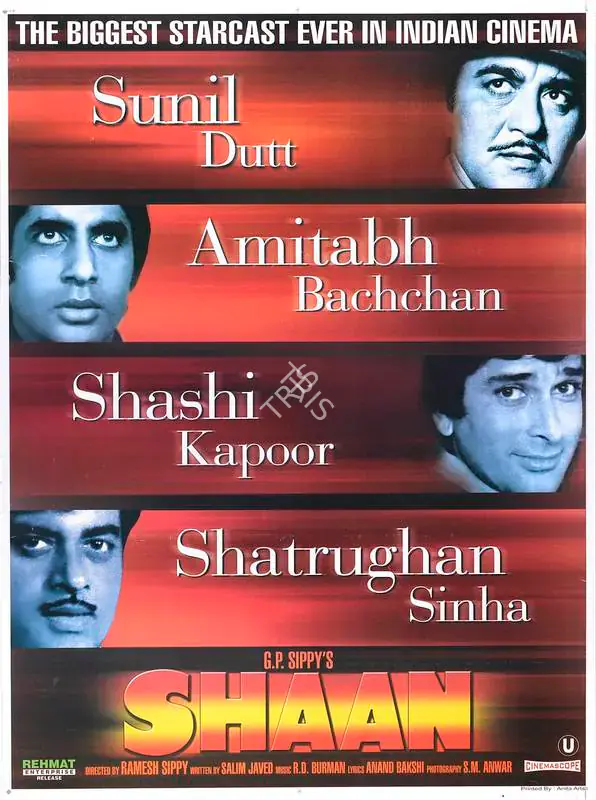 Sippy, G.P. (Producer), Shaan, 1980 | Full Sheet Poster | CinemaEducation | 00766980