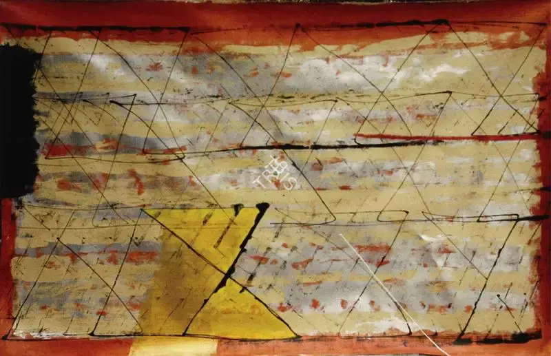Harshavardhana, S. (Artist). The Gold Horizon. Mixed media on canvas, n.d. | Painting  | 00879778