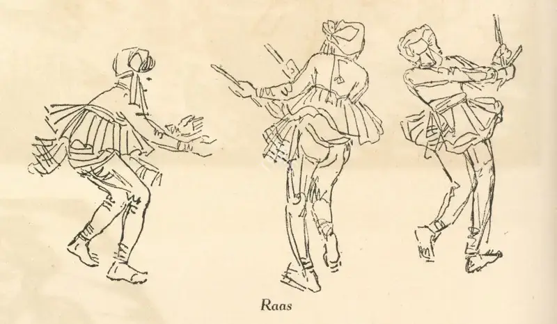 Tana, Pradumna (Artist). Raas, n.d. | Drawing