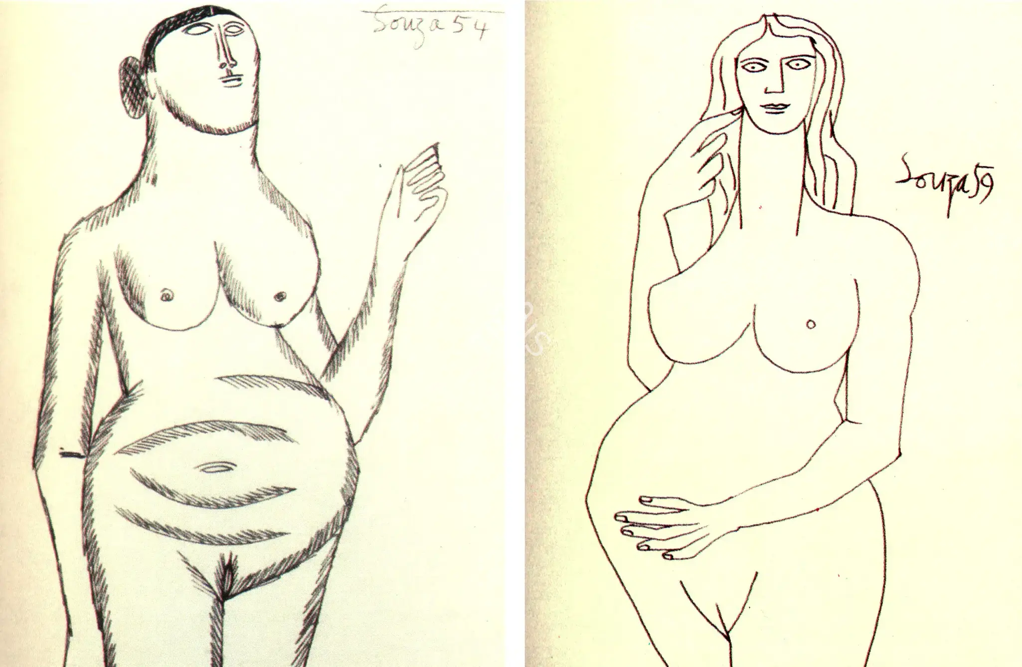 Souza, F.N. (Artist). Untitled, 1954 | Drawing