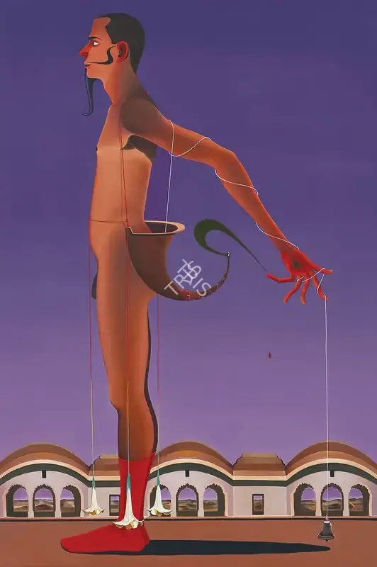 Nair, Surendran (Artist). I Beg Your Pardon- The Scorpion Act Ii - An Actor Meditating on a character of an Imaginary Play. Oil on canvas, 2002 | Painting | FineArts | 00358080