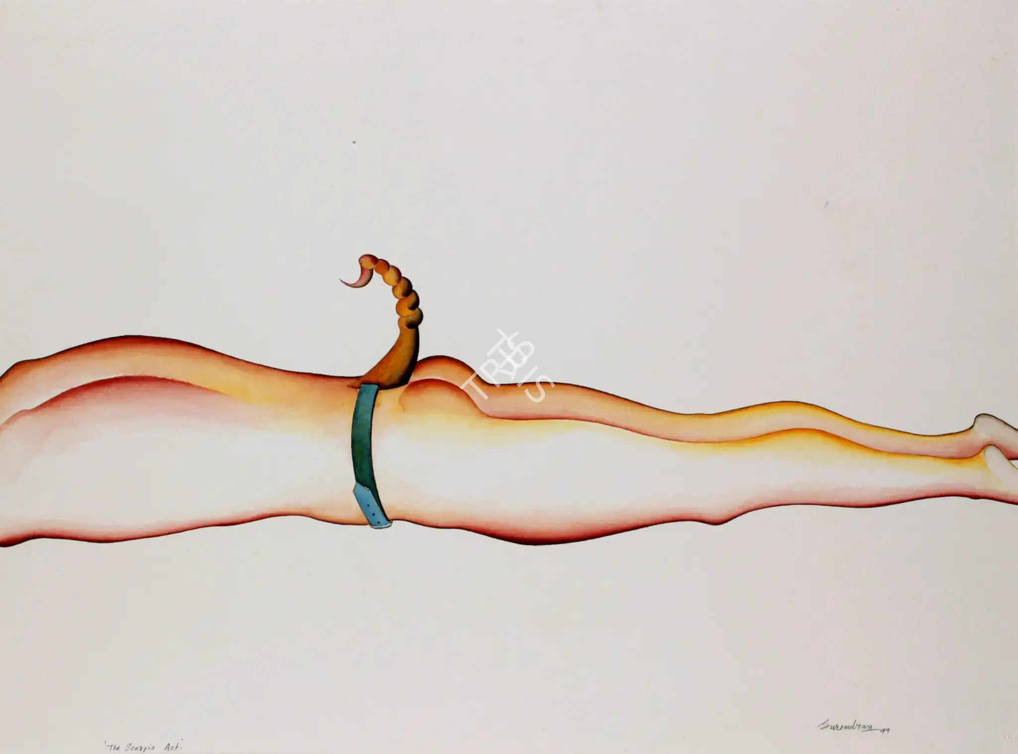 Nair, Surendran (Artist). The Scorpio Act. Watercolour on handmade paper, 1999 | Painting | FineArts | 00900348