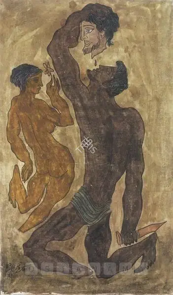 Sadequain (Artist). Man with Dagger and Head, 1979 | Painting