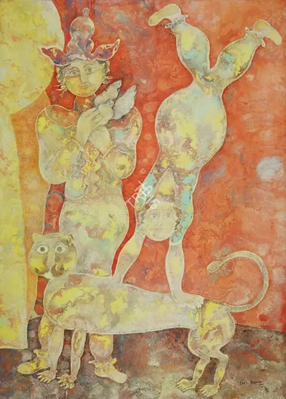 Burman, Sakti (Artist). Untitled. Oil on canvas, c.1970s | Painting | FineArts | 00647022