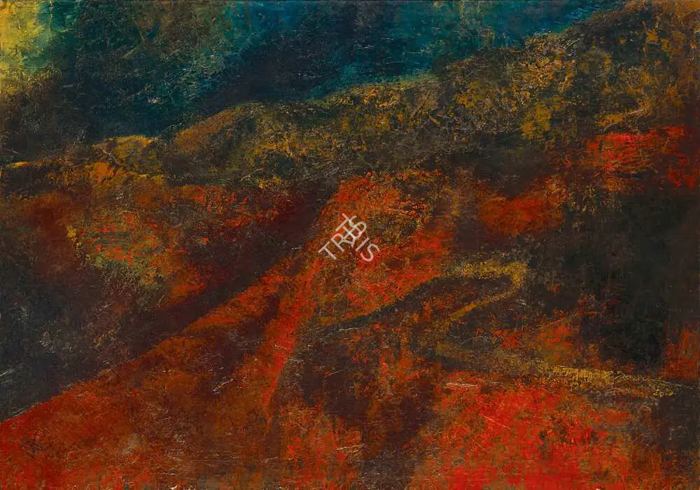 Padamsee, Akbar (Artist). Landscape. Oil on canvas, 1963 | Painting | FineArts | 00362304