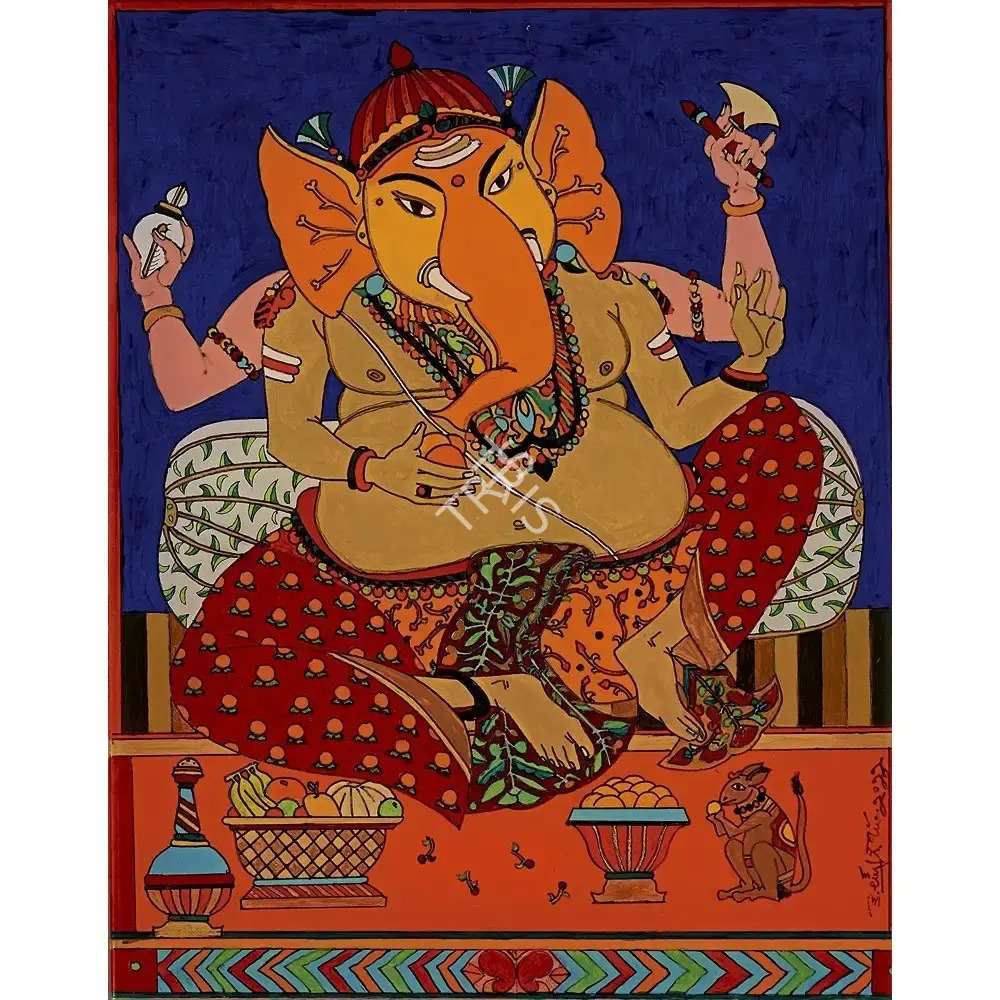 Goud, K. Laxma (Artist). Untitled (Ganesha), 2022 | Painting