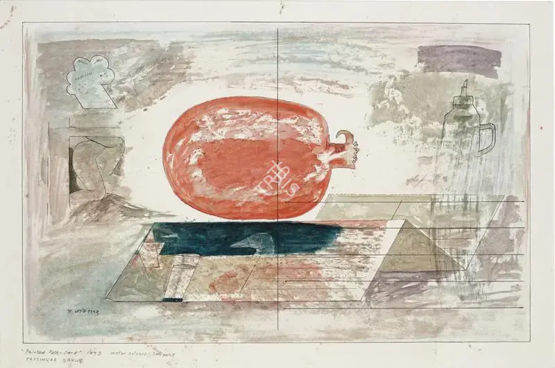 Barwe, Prabhakar (Artist). Painted Post-Card, 1993 | Painting