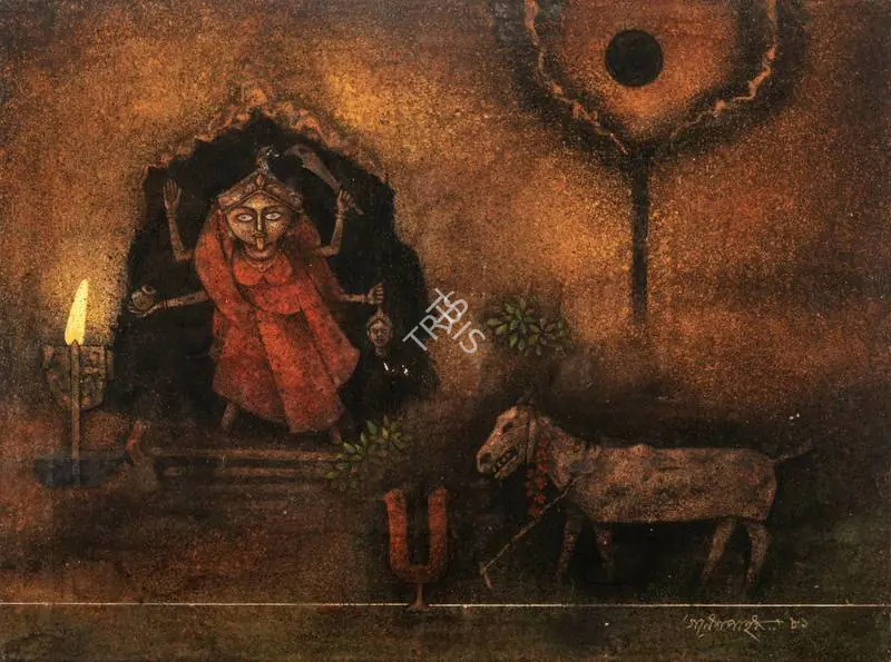 Pyne, Ganesh (Artist). Untitled (Kali). Tempera on canvas, 1981 | Painting  | 00860060