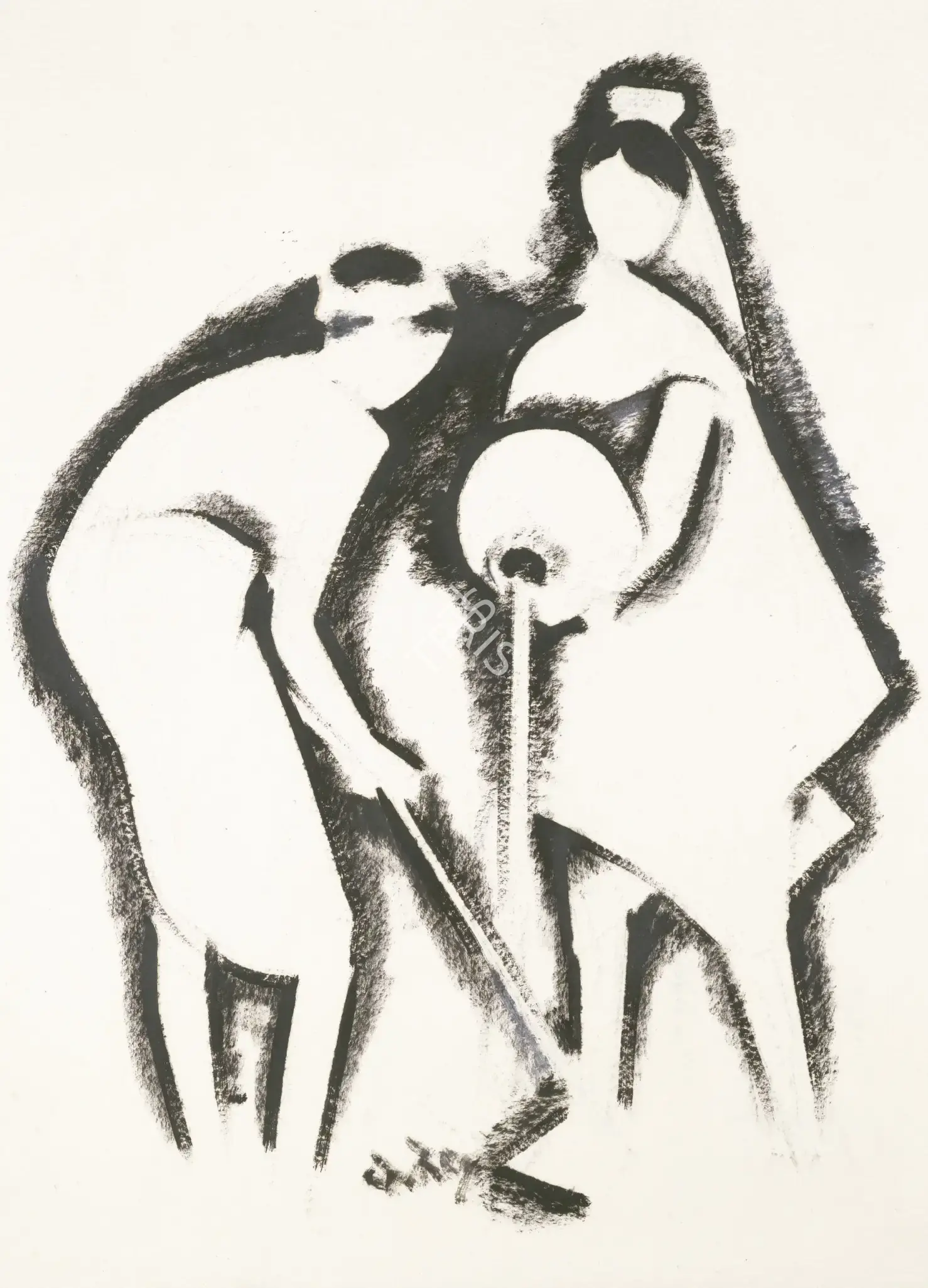 Bendre, N.S. (Artist). Untitled (Two Women), n.d. | Drawing