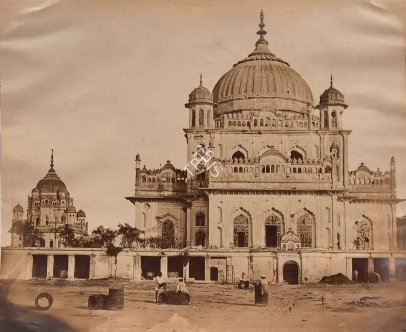 Beato, Felice (Photographer). Tomb inside Kaiser Bagh, Lucknow - India after Mutiny. Albumen print pasted on thin paper, 1858 | Antiquarian Photograph | Photography | 00116200