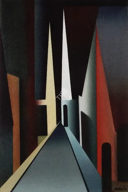 Sharma, Mohan (Artist). Steeples. Acrylic on canvas, 1975 | Painting | FineArts | 00897540