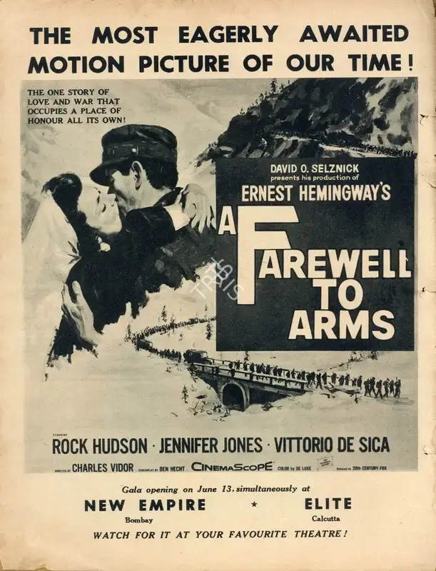 Selznick, David O. (Producer), A Farewell to Arms, 1957 | Advertisement