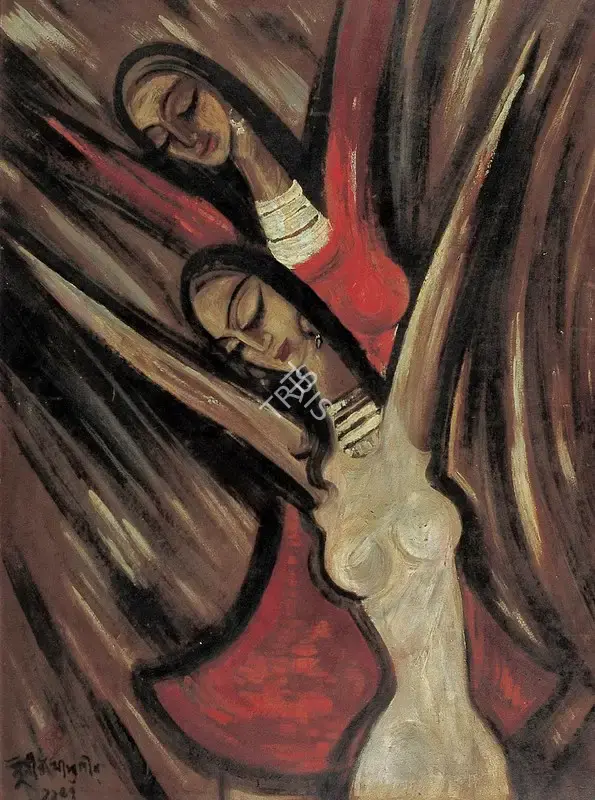 Khastgir, Sudhir (Artist). Two Women, 1957 | Painting