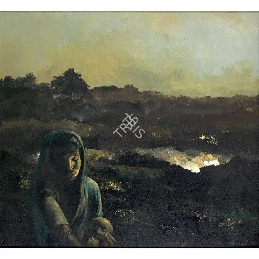 Bhattacharjee, Bikash (Artist). In Evening, 1996 | Painting