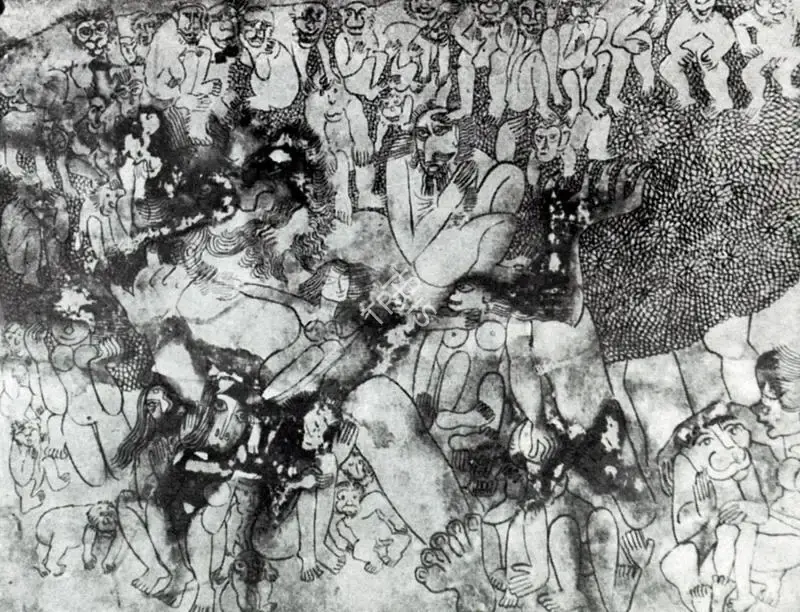 Venkatapathy, D. (Artist). Around the goblin. n.d. | Artrends, July-October 1978 | Painting | FineArts | 00551609