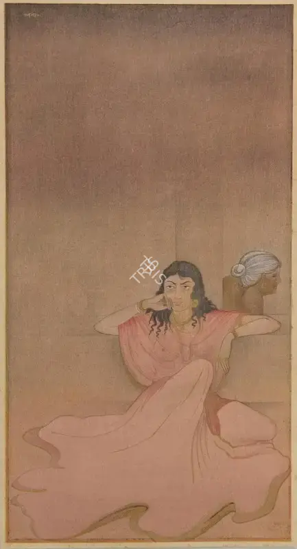 Bose, Nandalal (Artist). Kaikeyi and Manthara, n.d. | Graphic Art